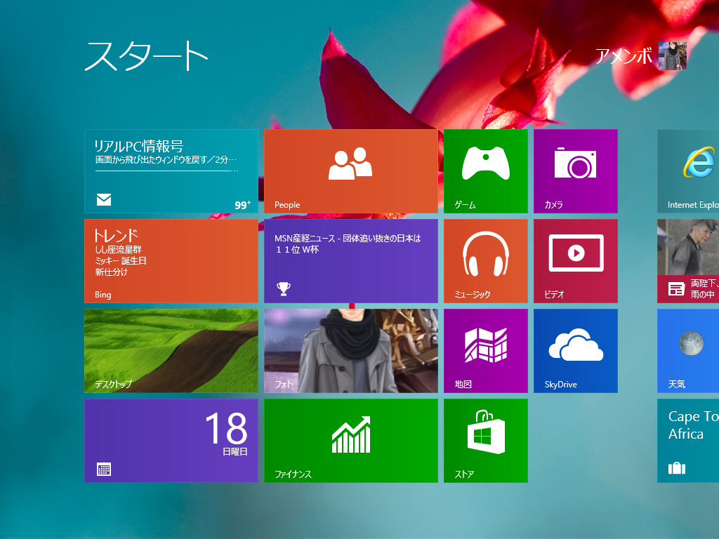 Windows8 壁紙 変更